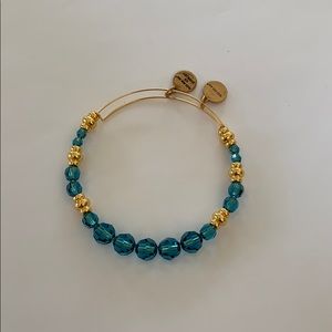Alex and Ani Blue Swarovski Beaded Bangle Gold